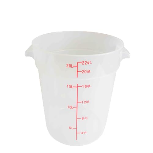 FSE PLRFT322TL Food Storage Container, 22 Quart, Round, Stain & Chemical Resistant, -40° to 210° F Temperature Range, Polypropylene, Translucent, NSF