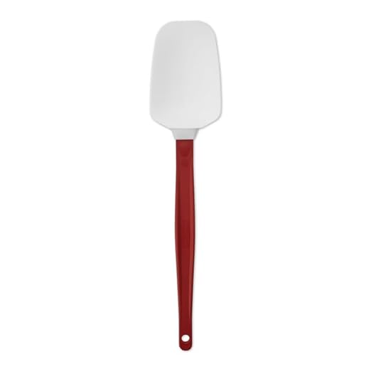 Rubbermaid Commercial Products High Heat Spoon Scraper Spatula, 13.5-Inch, Dishwasher Safe, Red, for Resturant/Home Cooking/Baking