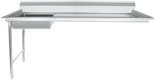 Empura 72" Wide Stainless Steel Soiled Dishtable, Undercounter Left Hand Side Commercial Worktop Table for Restaurant Diner Cafeteria Kitchen, 7.5" Backsplash, 72" W x 30" D x 41.5" H, 16-Gauge, NSF
