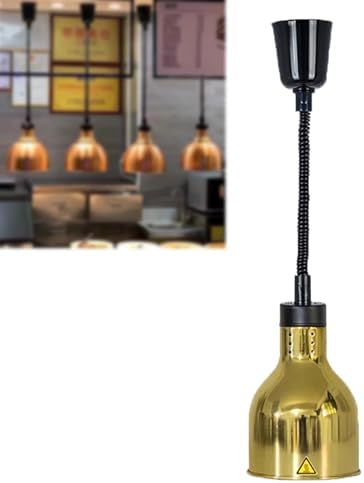 Hanging Food Heat Lamp Warmer - Buffet Heating Light for Restaurants & Catering, Pendant Ceiling Lights to Keep Steak Warm - Kitchen Supplies (Color3, Rose Gold)