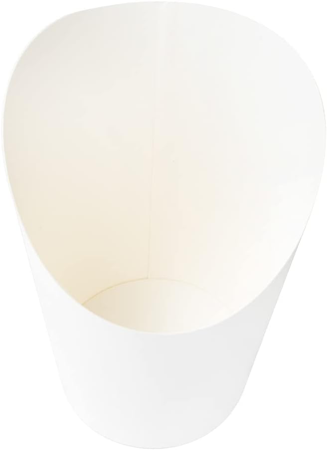 Restaurantware Bio Tek 12 Ounce French Fry Containers 100 Disposable Charcuterie Cups - Incline Design Round White Paper French Fry Cups Stackable For Waffles Chips or Popcorn