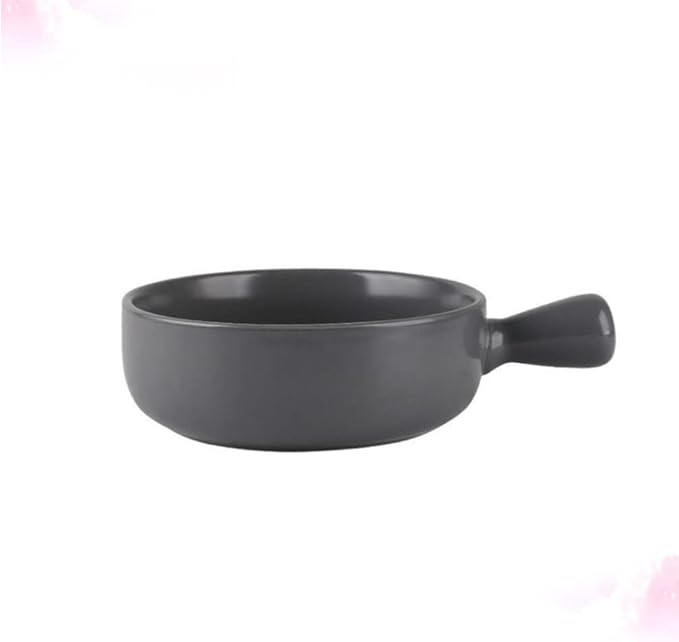 Fruit Plate Round Ceramics Baking Plate Household Handle Baking Tray Salad Plate Kitchen Supplies