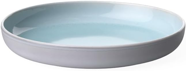 Villeroy & Boch like Crafted Blueberry Deep Plate/Pasta Bowl, Premium Porcelain, Dishwasher and Microwave Safe, 8.5 x 1.5 in, 27.75 oz Capacity, Turquoise