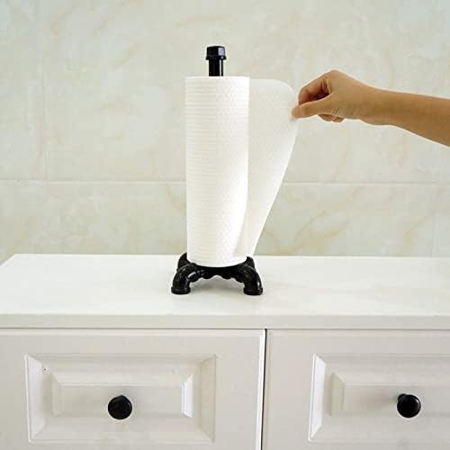 Paper Roll Holder Towel Hanger Industrial Vertical Tube Paper Towel Holder, Kitchen Paper Towel Holder Countertop for Kitchen and Bathroom, Easy Tear Roll Hanging Paper Towel Rack