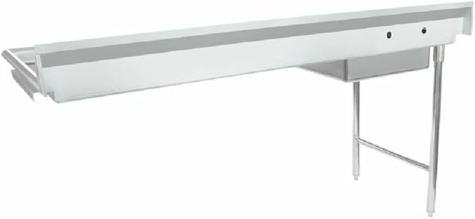 Empura 72" Wide Stainless Steel Soiled Dishtable, Undercounter Left Hand Side Commercial Worktop Table for Restaurant Diner Cafeteria Kitchen, 7.5" Backsplash, 72" W x 30" D x 41.5" H, 16-Gauge, NSF