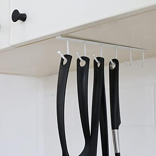 Kitchen Storage Rack Art Clapboard Hanger Wardrobe Multifunctional Hook Kitchen Cabinet 6 Hook Hook Finishing Rack Without Nails Storage Shelves