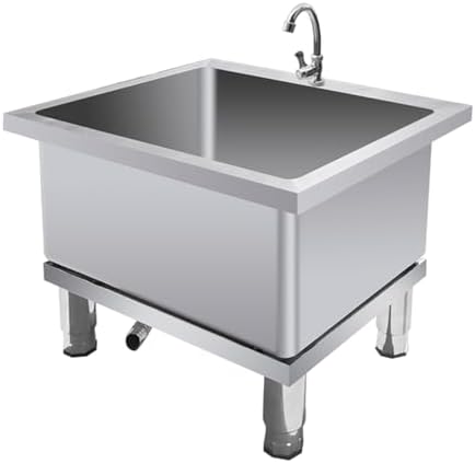 Freestanding Utility Sink,Slop Sinks,Stainless Steel Floor Mount Mop Sink, Commercial Kitchen Sink,Utility Sink Basin for Basements, Garages(40x40x50cm/1 7x1 7x19.6in
