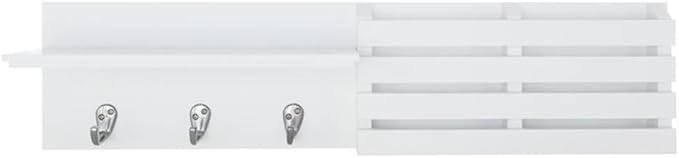 Kiera Grace kieragrace Sydney Mail Shelf, 3 Hooks WALL Organization, White