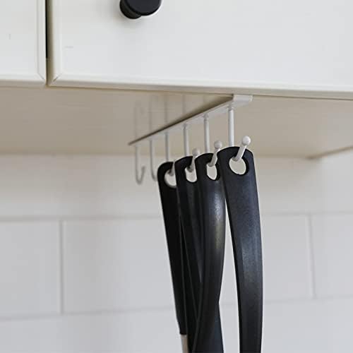 Kitchen Storage Rack Art Clapboard Hanger Wardrobe Multifunctional Hook Kitchen Cabinet 6 Hook Hook Finishing Rack Without Nails Storage Shelves