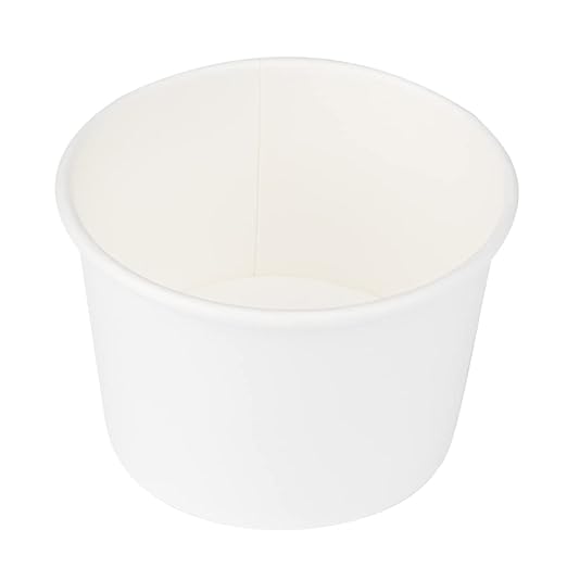 Coppetta 4 Ounce Dessert Cups, 50 Disposable Ice Cream Cups - Lids Sold Separately, Heavy-Duty, White Paper Frozen Yogurt Bowls, For Hot And Cold Foods, Perfect For Gelato Or Mousse - Restaurantware
