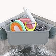 Kitchen Sink Drain Basket Storage Dish Rack Organizer Sink Shelf Soap Sponge Drain Rack Vegetables Fruit Drain Rack (MIN 2 Quantity, Grey)