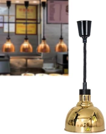 Hanging Food Heat Lamp - Buffet Warmer Light, Restaurant Catering Pendant Ceiling Fixture for Keeping Steak Warm, Kitchen Supplies (Rose Gold - Color3)