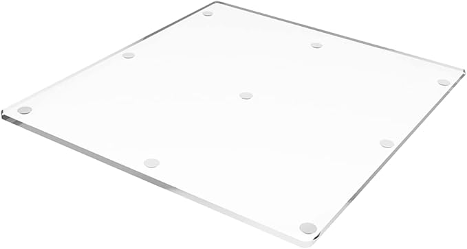 Clear Acrylic Flat Cutting Board 12" x 12" Countertop Charcuterie Chopping Block and Several Rubber Bumpers for Hotels Home Kitchens and Restaurants by Marketing Holders