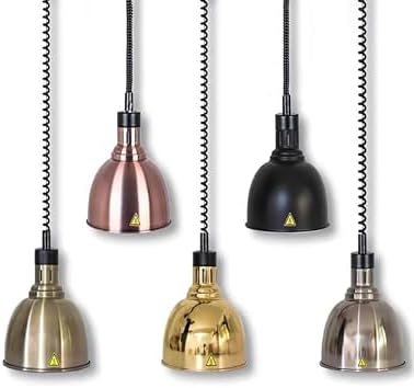 Hanging Food Heat Lamp Warmer - Buffet Catering Light, Pendant Ceiling Fixture to Keep Steak Warm, Restaurant Kitchen Supplies (Rose Gold, Color3)