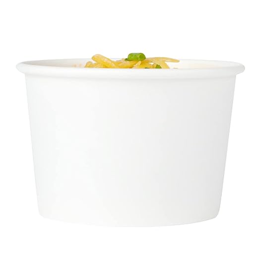Coppetta 4 Ounce Dessert Cups, 50 Disposable Ice Cream Cups - Lids Sold Separately, Heavy-Duty, White Paper Frozen Yogurt Bowls, For Hot And Cold Foods, Perfect For Gelato Or Mousse - Restaurantware
