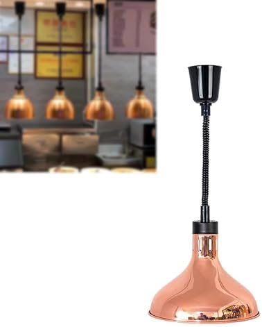 Hanging Food Heat Lamp Warmer - Buffet Catering Heating Light, Pendant Ceiling Fixture for Keeping Steak Warm, Restaurant Kitchen Supplies (Rose Gold)