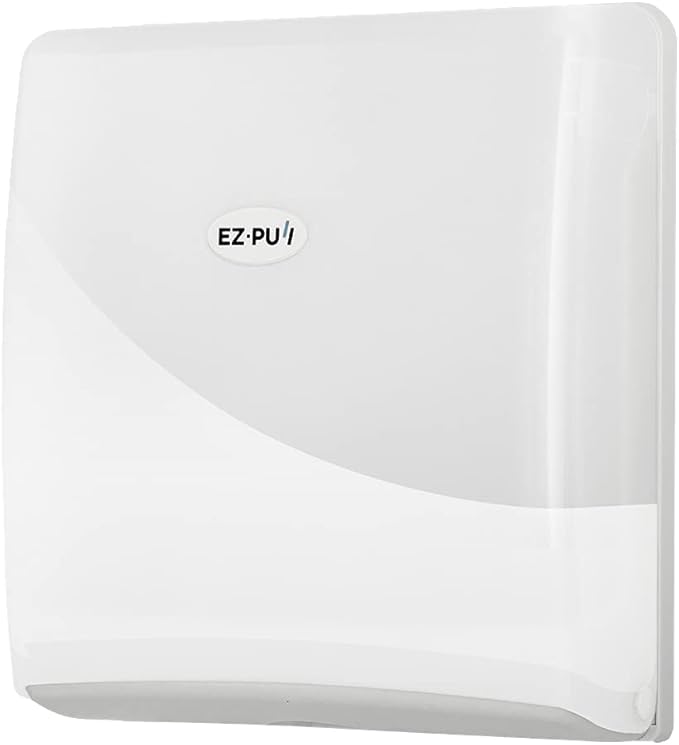 EZbrnd Wall Mount SLIMFOLD Hand Towel Dispenser for Kitchen/Washroom/Office/RV/Airbnb, Pearl White, 3210-EZ
