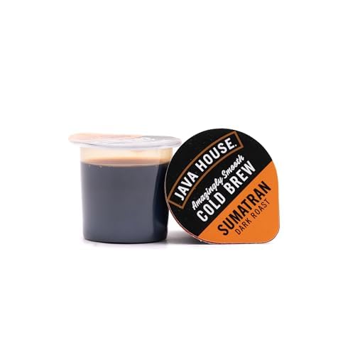 JAVA HOUSE Dark Roast Sumatran Cold Brew Capsules, 1.35 Fluid Ounces (6 Count) Peel and Pour, TSA Approved, Travel Friendly Cold Brew, Hot or Iced, Instant Coffee Concentrate