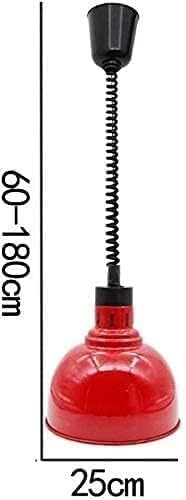 Food Heating Lamp Adjustable Food Heating Warmer Lamp Preservation Light Adjustable Pendant Light Fixture Retractable Food Warmer Light Barbecue Light(Red)
