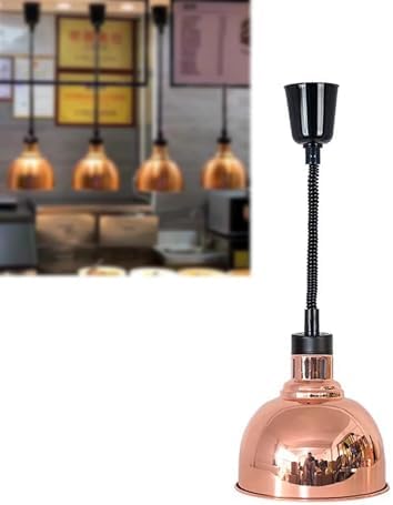 Hanging Food Heat Lamp Warmer | Catering Heat Light for Buffets & Restaurants | Pendant Ceiling Lights to Keep Steak Warm | Kitchen Supplies (Rose Gold)