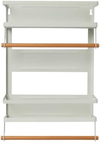 Household Essentials Metal Magnetic Organizer with Paper Towel Holder, White