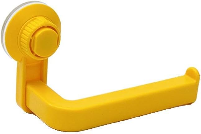 Punch-Free Paper Towel Holder, 10x14.5cm Wall-Mounted Toilet Roll Dispenser with Strong Suction Cup, ABS Material Bathroom Storage Organizer for Kitchen and Restroom(Yellow)