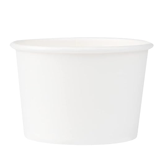Coppetta 4 Ounce Dessert Cups, 50 Disposable Ice Cream Cups - Lids Sold Separately, Heavy-Duty, White Paper Frozen Yogurt Bowls, For Hot And Cold Foods, Perfect For Gelato Or Mousse - Restaurantware