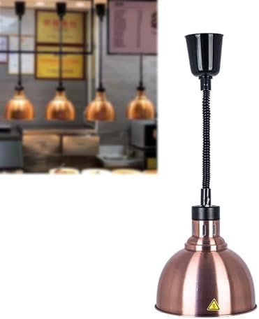 Rose Gold Hanging Food Heat Lamp Warmer - Catering Pendant Light for Buffets, Restaurants & Kitchens - Keep Steak Warm & Delicious - Stylish Kitchen Supplies