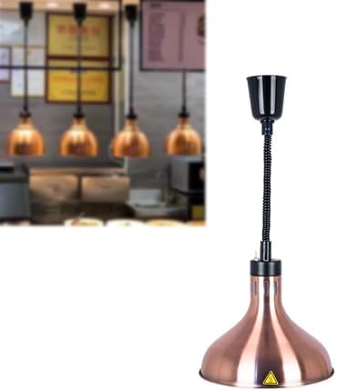 Hanging Food Heat Lamp Warmer - Buffet Steak Warmer Pendant Light, Restaurant Catering Heating Fixture, Kitchen Supplies (Rose Gold, Color3)