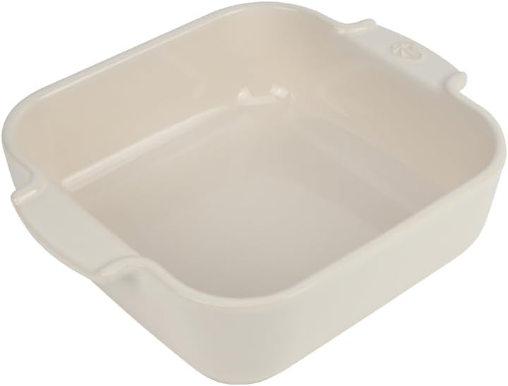 Peugeot - Appolia Square Oven Dish - Ceramic Baker with Handles - Ecru, 6.5 x 2 inches
