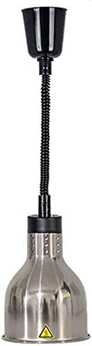 Retractable Hanging and Food Heat Retention lamp Single Head Expansion and Contraction Chandelier Buffet Cafeteria Food Insulation red Food Heating lamp 60 180 cm Long Length adju