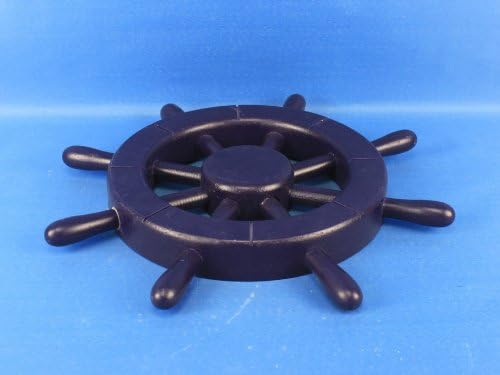 Hampton Nautical Dark Blue Ship Wheel, 12"