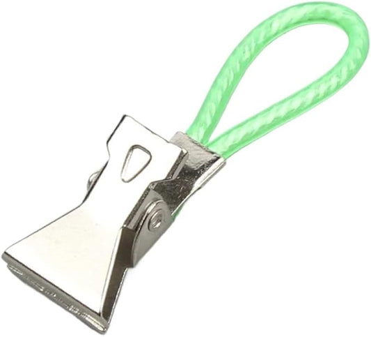 100pcs Colorful Rope Towel Clips Stainless Steel Hooks Multi-Function for Kitchen Bathroom Living Room(Green)