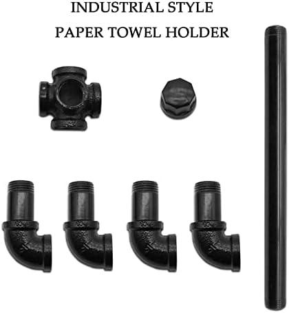 Paper Roll Holder Towel Hanger Industrial Vertical Tube Paper Towel Holder, Kitchen Paper Towel Holder Countertop for Kitchen and Bathroom, Easy Tear Roll Hanging Paper Towel Rack
