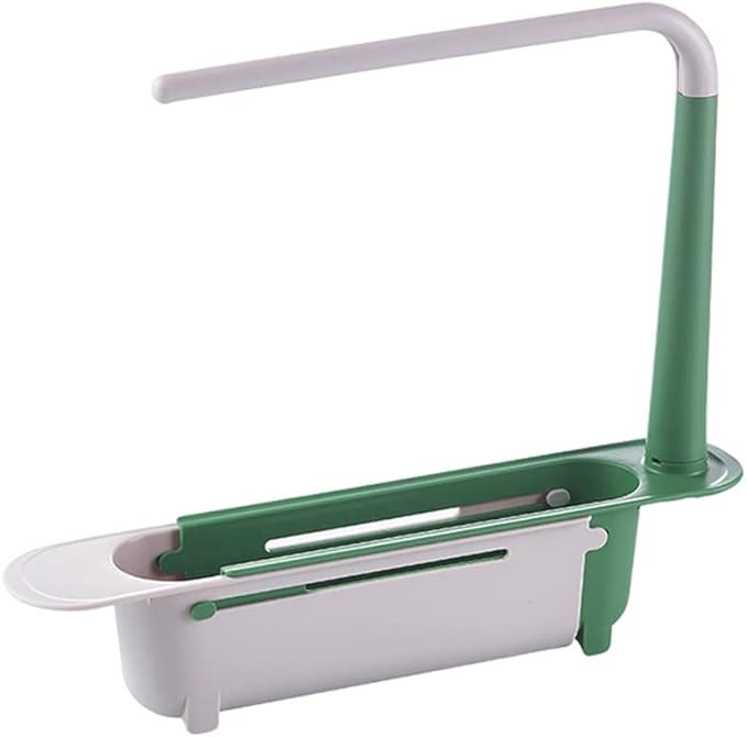 Kitchen Sink Storage Rack Telescopic Drain Basket rag Finishing Rack Household dishwashing rag Storage Rack (Color : Gray, Size : 32 * 27cm) (Gray 32 * 27cm)