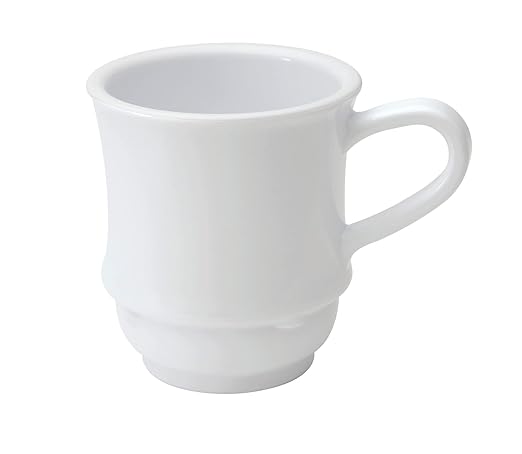 G.E.T. TM-1208-W-EC Stackable Plastic Coffee Mug, 8 Ounce, White (Set of 4)