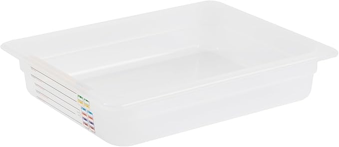 Restaurantware Food Storage Container 10 Pack of 12.7 x 10.3 x 2.5 Inches Plastic Stackable Storage Box White Reusable Label Container Dishwasher Safe For Restaurants And Kitchens
