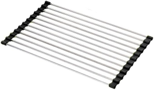 Kitchen Storage Rack Foldable Dish Drying Rack Stainless Drainer Above Sink Storage Organizer Tray Kitchen Accessories Organizador Storage Shelves (Size : 385mmx275mm) ()