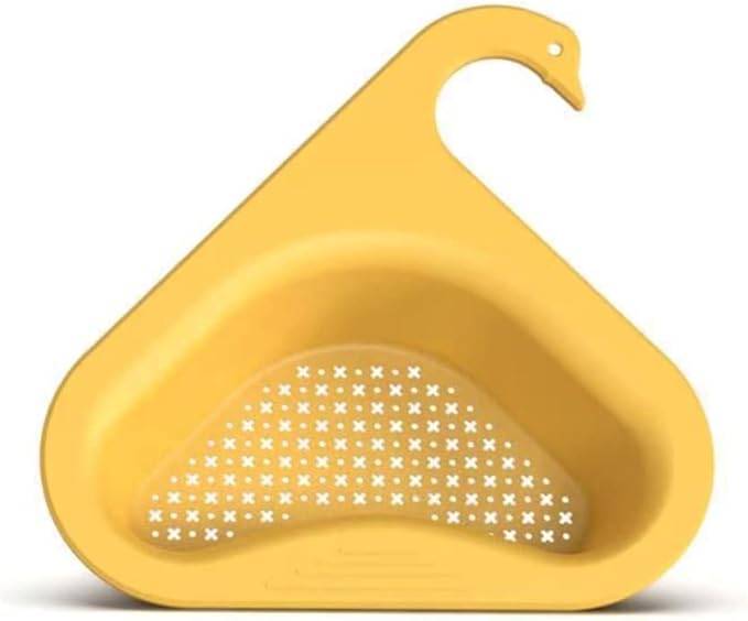 Zerodis Sink Strainers Basket,Hanging Drain Shelf,PP Sink Strainer Holder,Kitchen Bathroom Organizer, Material,No Punching Required,Multifunctional (yellow)