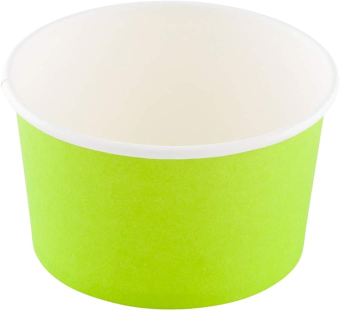 Coppetta 12 Ounce Paper Cups, 200 Durable To Go Cups - Lids Sold Separately, Disposable, Green Paper Dessert Cups, Freezable, For Cafes And Restaurants - Restaurantware