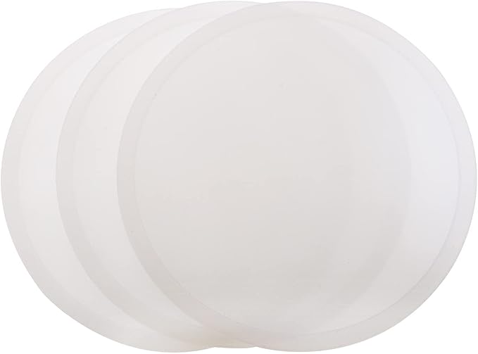 ONLYKXY 3 Pieces 3.93 Inch Silicone Coasters, Round Coasters for Drinks, Beverage Coffee Tea Coaster (White Translucent)