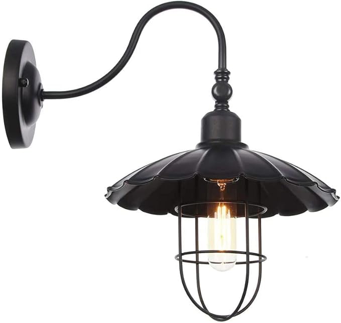 Wall Lamps, Black Industrial Vintage Metal Creative Wall Light Fixture, Wall Sconce Lighting for Bedroom Nightstand(Color:B)