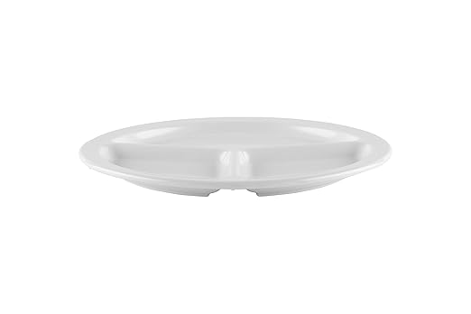 G.E.T. CP-533-W-EC Melamine 3-Compartment Divided Plates, 10", White (Set of 4)