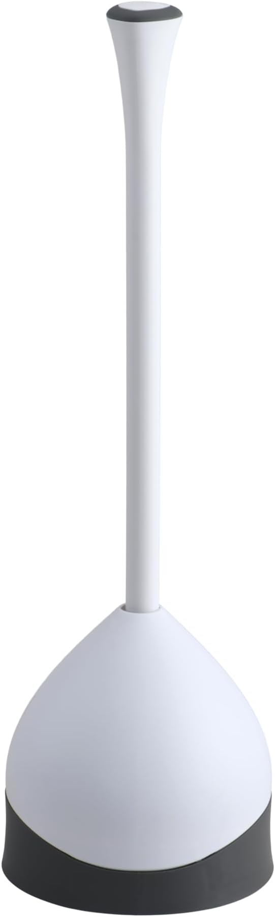 Clorox Toilet Plunger with Hideaway Holder Caddy Heavy-Duty Compact Design with Non-Skid Rubber Base for Bathroom Convenient Storage Toilet Unclogger, 6.5x19.5-Inch, White