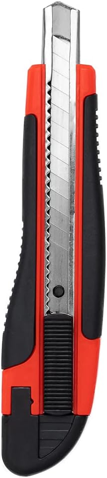 Handy Tek 5.3 Inch Blade Knives, 4 Retractable Utility Knives - Snap Off Blade, Built-In Lock, Orange Plastic Breakaway Knives, Heavy Duty, Sharp Blade - Restaurantware
