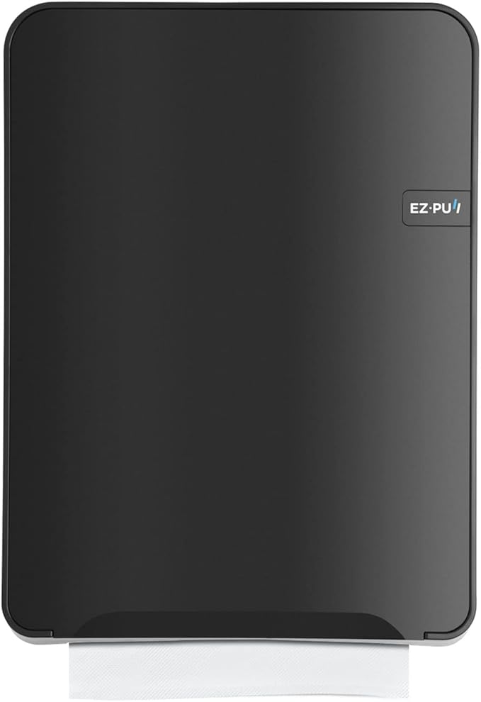 EZbrnd Wall Mount MULTIFOLD Paper Towel Dispenser for Kitchen/Bathroom/Office/RV/Airbnb, Black, 3300B-EZ