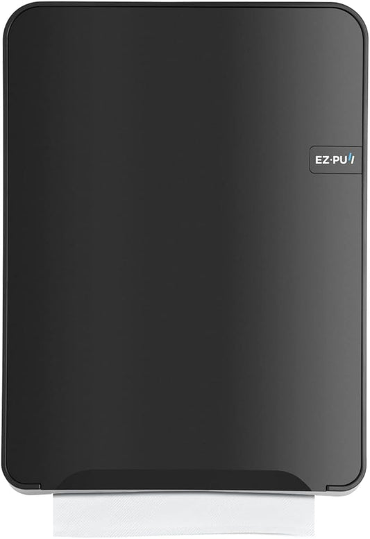 EZbrnd Wall Mount MULTIFOLD Paper Towel Dispenser for Kitchen/Bathroom/Office/RV/Airbnb, Black, 3300B-EZ