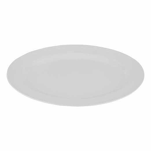 G.E.T. OP-2280-W Black 22.5" x 8”, Oval Platter, Break Resistant Dishwasher Safe Melamine Plastic, Milano White