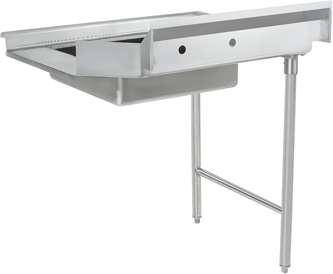 Empura 36" Wide Stainless Steel Soiled Dishtable with Backsplash | Straight Design Left Hand Side Commercial Worktop table for Restaurant Diner Cafeteria Kitchen | 36"W x 30"D x 41.5"H, 16 Gauge, NSF