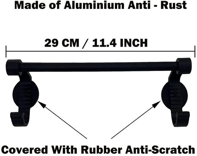 Magnetic Towel Bar with 2 Hooks for Kitchen Tongs Holder Oven Gloves Storage,Towel Holder Towel Hook Hanger for Fridge, Kitchen Stove, Oven, Dishwasher, Sink Laundry Washing Machine, Black